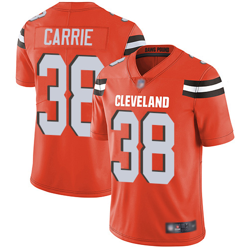 Cleveland Browns T J Carrie Men Orange Limited Jersey 38 NFL Football Alternate Vapor Untouchable